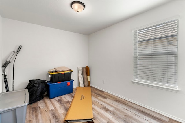 miscellaneous room featuring light hardwood / wood-style floors