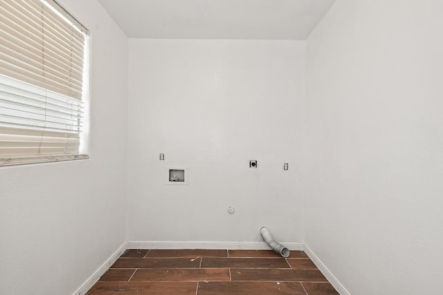 laundry room with electric dryer hookup, hookup for a gas dryer, and hookup for a washing machine