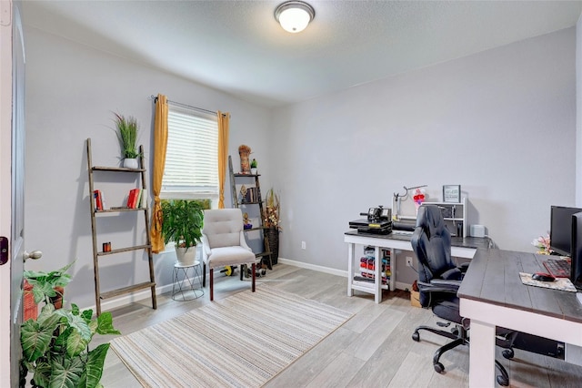 office featuring light wood-type flooring