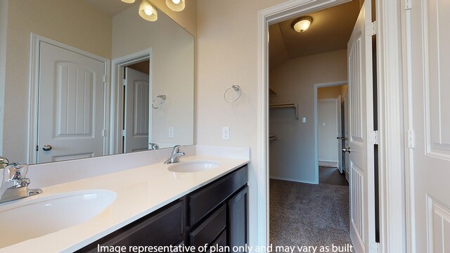 bathroom with double vanity