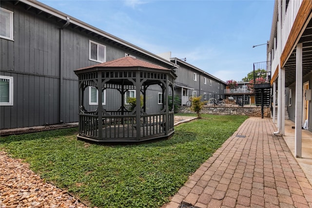 view of yard with a gazebo