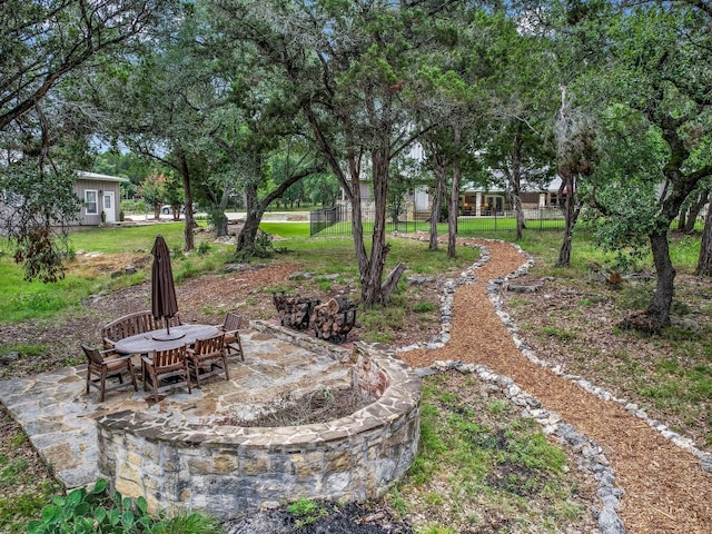 view of yard featuring a patio