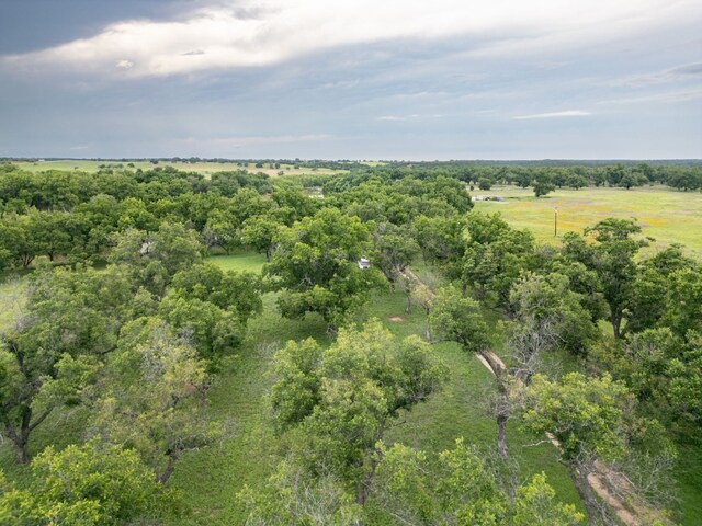 drone / aerial view with a forest view