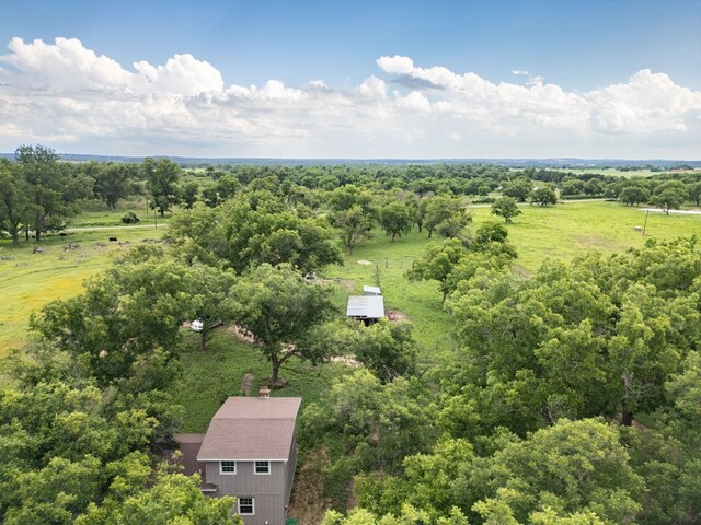 aerial view with a rural view