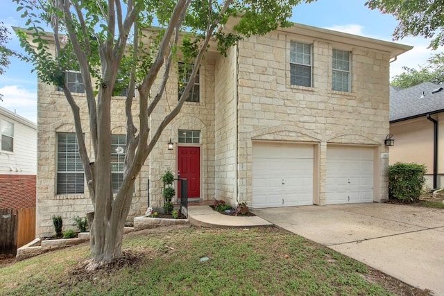 view of front of property featuring a garage