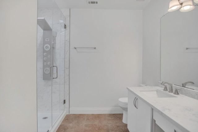 3917 Canyon Glen Cir, Austin, TX 78732 - bathroom with vanity, toilet, and walk in shower