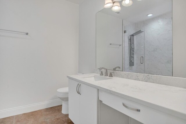 3917 Canyon Glen Cir, Austin, TX 78732 - bathroom featuring vanity, toilet, and a shower with door