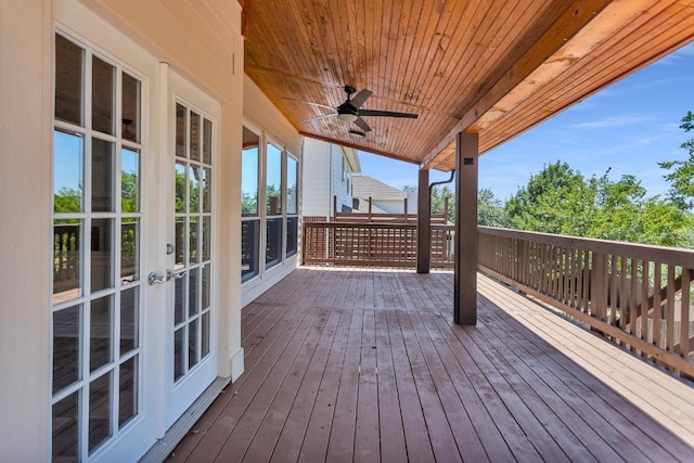 3917 Canyon Glen Cir, Austin, TX 78732 - deck with ceiling fan and french doors