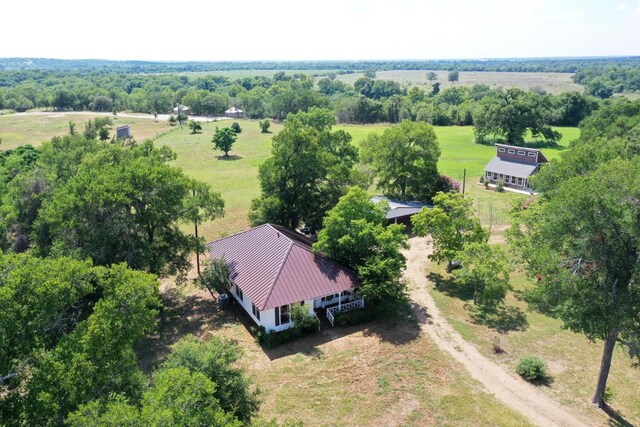 aerial view with a rural view