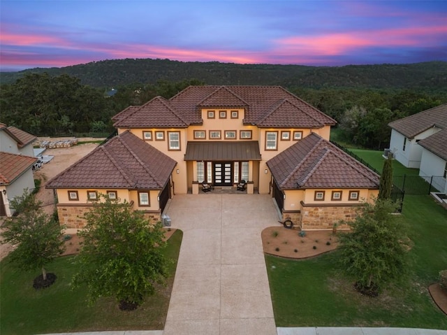 view of front of property featuring french doors