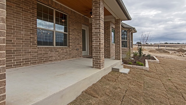 view of terrace with a porch