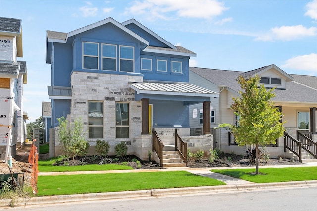 view of front of house featuring a front yard