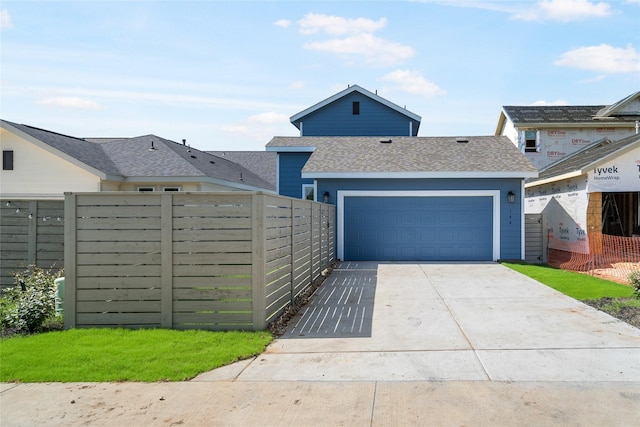 view of front of house with a garage