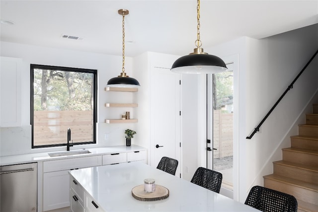 dining area with sink