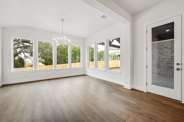 interior space featuring a notable chandelier and visible vents