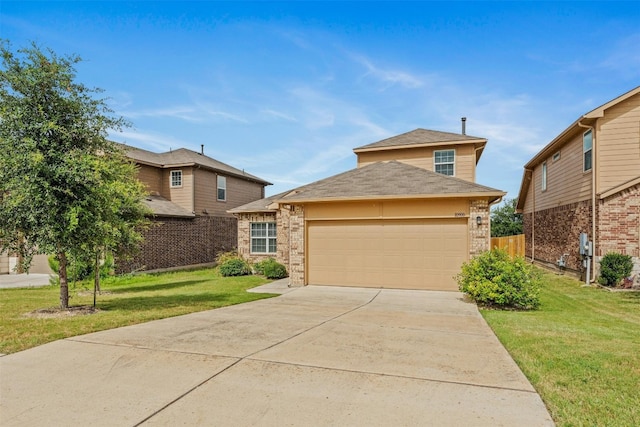 view of front of home featuring a front lawn