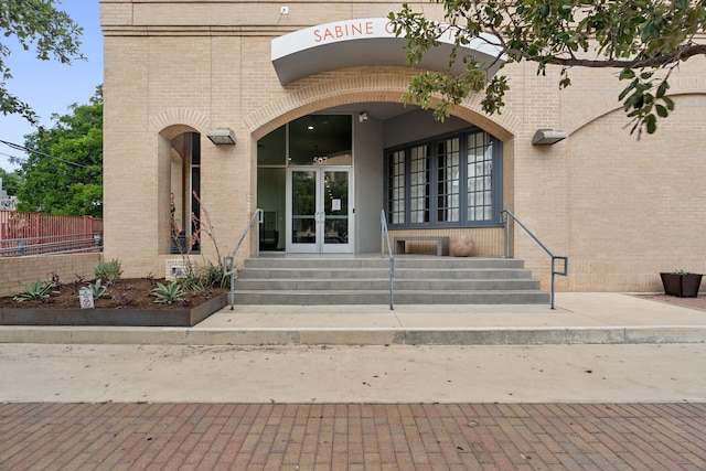 view of exterior entry with french doors