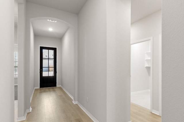 entryway featuring light wood-type flooring