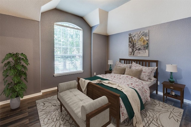 253 Lear Ave, Buda, TX 78610 - bedroom with wood finished floors and vaulted ceiling