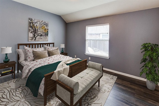 253 Lear Ave, Buda, TX 78610 - bedroom featuring wood finished floors and vaulted ceiling
