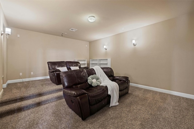 view of carpeted cinema room