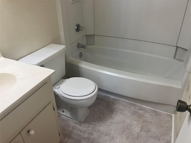 full bathroom with toilet and vanity