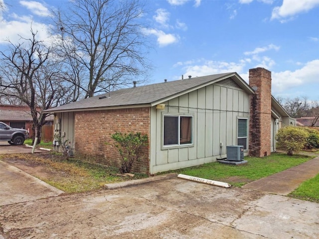 view of property exterior with central air condition unit