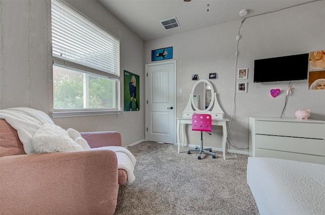 bedroom with carpet floors