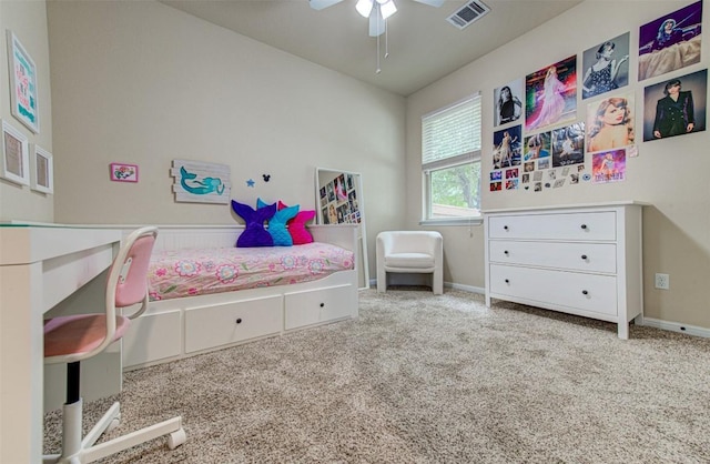 3113 Pasqueflower Pass, Pflugerville, TX 78660 - bedroom featuring carpet flooring, baseboards, and ceiling fan