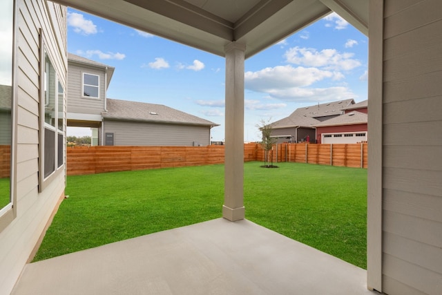 view of yard with a patio