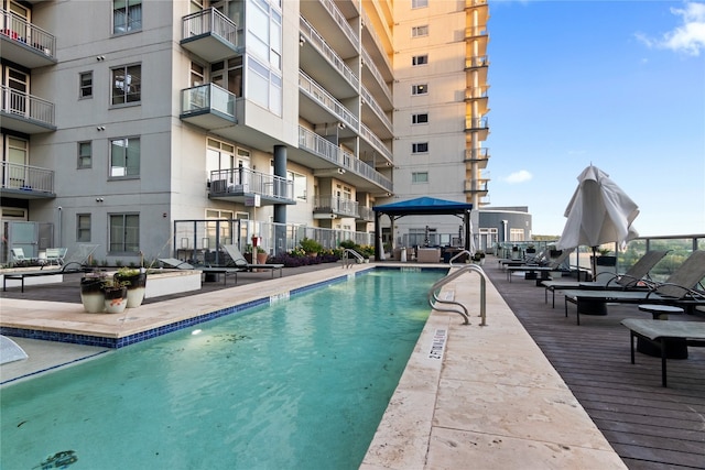 view of pool featuring an outdoor hangout area