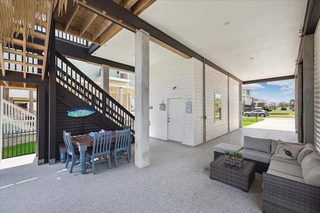 view of patio featuring outdoor lounge area