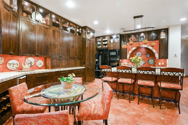 view of tiled dining area