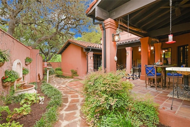 view of patio / terrace with fence and outdoor dining space