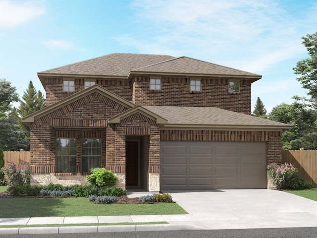 view of front of home with a garage