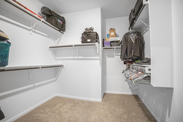 spacious closet with carpet floors