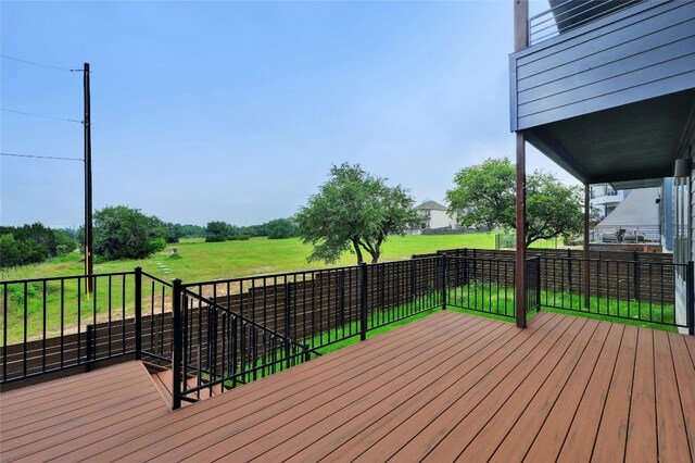 deck with a lawn