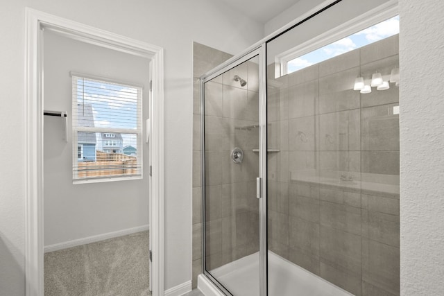 bathroom featuring walk in shower