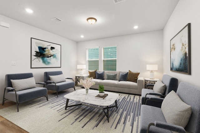 living room featuring wood-type flooring