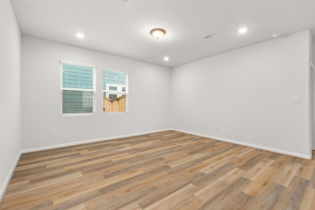 empty room featuring light wood-type flooring