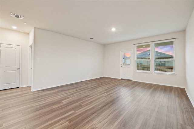 empty room featuring light wood-type flooring