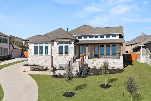 view of prairie-style home