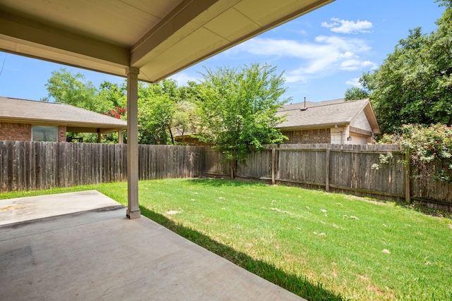 view of yard featuring a patio area