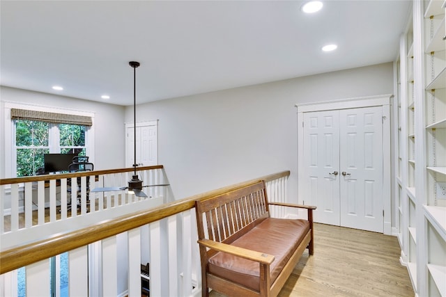 living area featuring light hardwood / wood-style floors