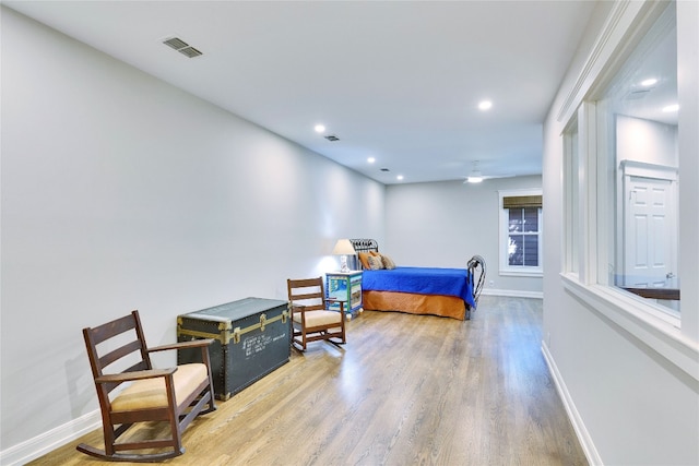 bedroom featuring light wood-type flooring