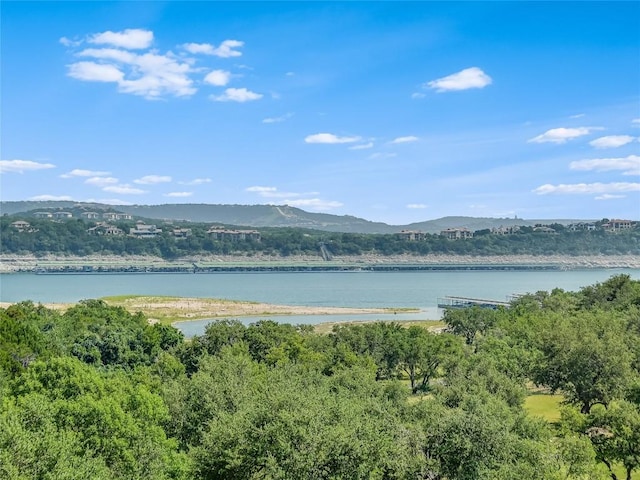 view of water feature with a mountain view