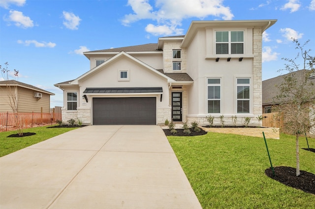 view of front of house with a front lawn