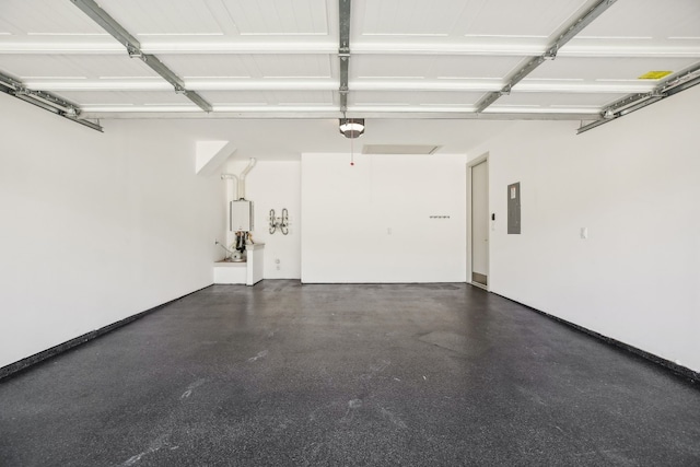 1837 Flying Horseshoe Bnd, Georgetown, TX 78628 - garage featuring a garage door opener, electric panel, and water heater