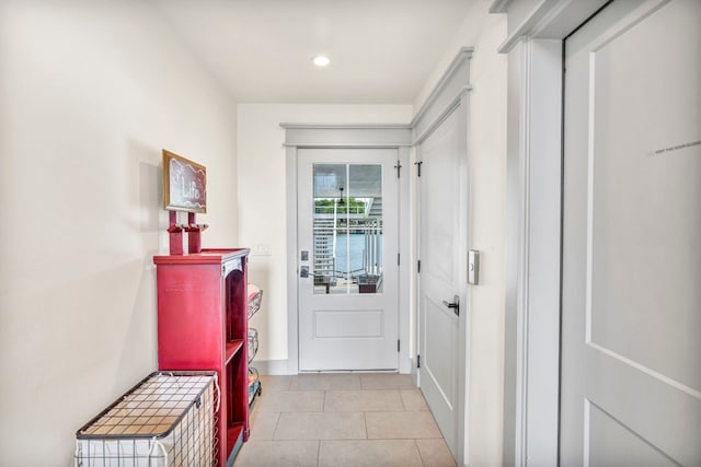 entryway with light tile floors