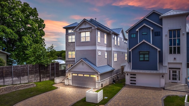 view of front of home featuring a garage